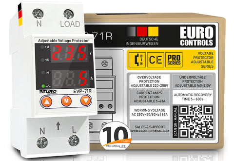 Voltage protector 1200J/3300W, 6-15R out, 350° plg, tmr-220V